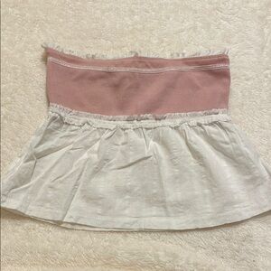 Edikted Pink and White Mini Skirt